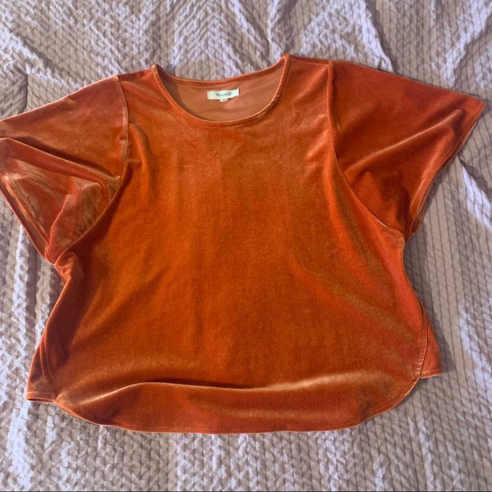 Orange Velvet Top